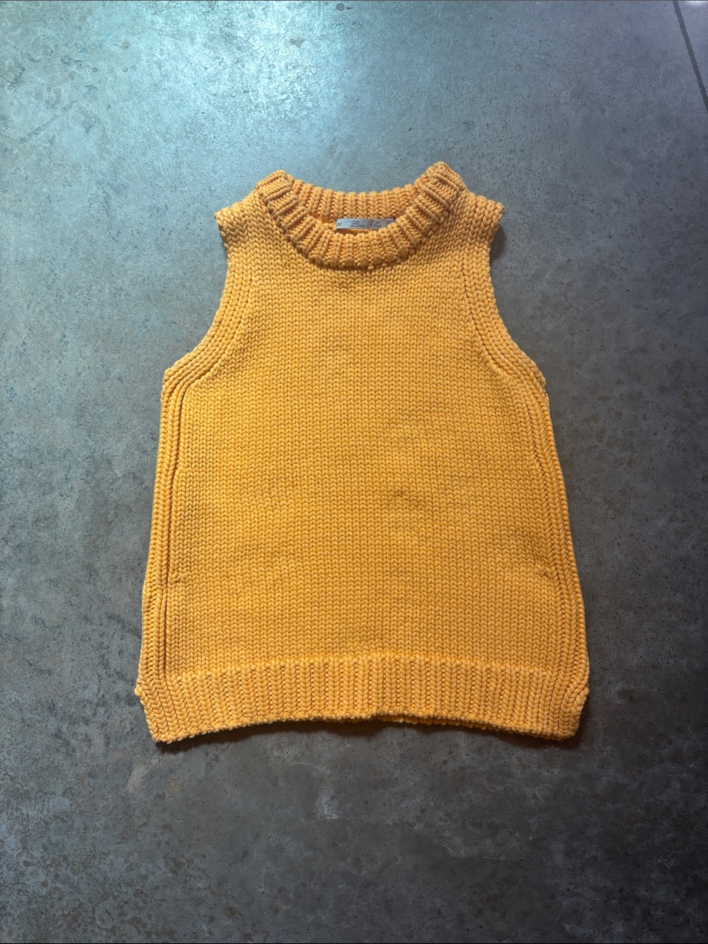 Zara Sleeveless Knit Sweater Tank - Mustard Yellow